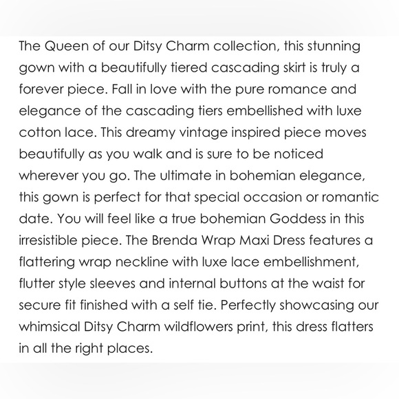 TULLE & BATISTE handmade floral Pink and Blue Wrap Rayon Maxi Dress NWT - Picture 8 of 16